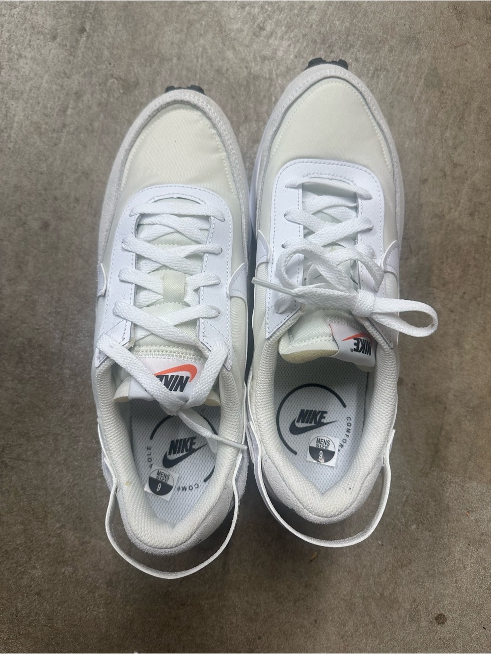 Nike White Low-Top woman’s/ Men's Sneakers with Subtle Coral Accent